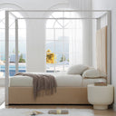 Jeffrey Canopy Velvet Upholstered Bed Frame