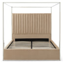 Jeffrey Canopy Velvet Upholstered Bed Frame
