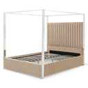 Jeffrey Canopy Velvet Upholstered Bed Frame