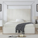 Jeffrey Canopy Velvet Upholstered Bed Frame