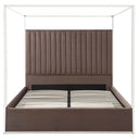 Jeffrey Canopy Velvet Upholstered Bed Frame