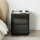 Modern High-gloss 2-drawer Nightstand