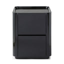 Modern High-gloss 2-drawer Nightstand