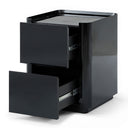 Modern High-gloss 2-drawer Nightstand
