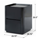 Modern High-gloss 2-drawer Nightstand