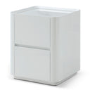 Modern High-gloss 2-drawer Nightstand