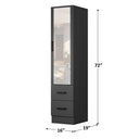 NW 16 - 108 Armoire Closet With 2 Drawers And Mirror