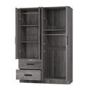 NW 448 - Wide Armoire Wardrobe Closet For Hanging With 2 Drawers & Shelves
