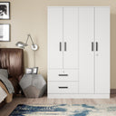 NW 448 - Wide Armoire Wardrobe Closet For Hanging With 2 Drawers & Shelves