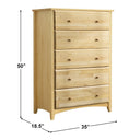 Solid Pine Wood Shaker Style 5 Drawers