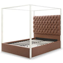 Rollie Canopy Vegan Leather Upholstered Bed Frame