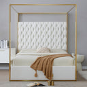 Rollie Canopy Vegan Leather Upholstered Bed Frame