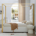 Rollie Canopy Vegan Leather Upholstered Bed Frame