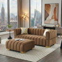 Luna Velvet Sofa With Ottoman