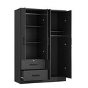 NW 448 - Wide Armoire Wardrobe Closet For Hanging With 2 Drawers & Shelves