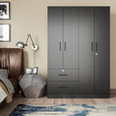 NW 448 - Wide Armoire Wardrobe Closet For Hanging With 2 Drawers & Shelves