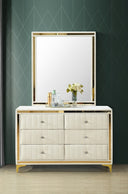 Monique Velvet Double Dresser With Mirror