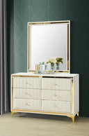Monique Velvet Double Dresser With Mirror