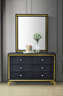 Monique Velvet Double Dresser With Mirror