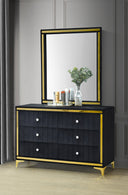 Monique Velvet Double Dresser With Mirror