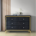 Monique Velvet Double Dresser - 6 Drawers